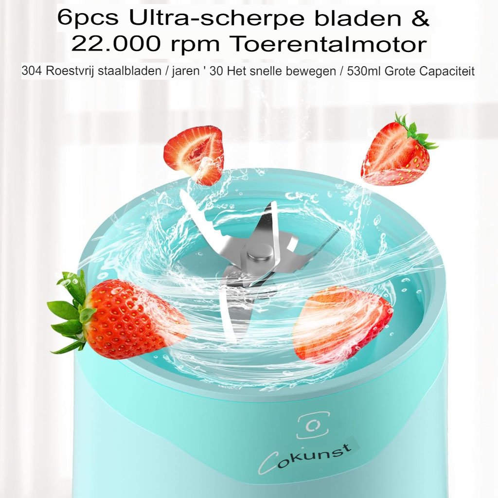 Draagbare persoonlijke blender oplaadbaar compacte smoothie maker met bodemdeksel voor verse drankjes onderweg en thuis gebruik
