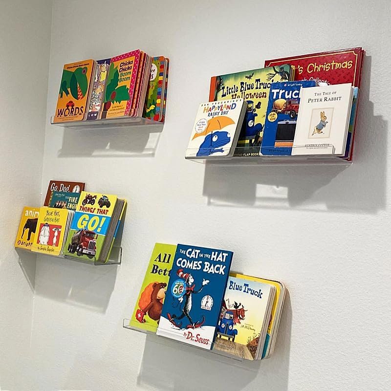 Wandplank grammofoonplaten set - vinyl platenhouder display acryl - transparante opbergplanken wandmontage - 6 stuks opslag en presentatie