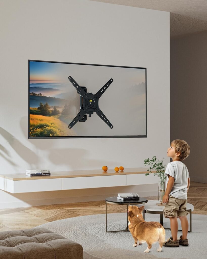 TV muurbeugel 13-49 inch draaibaar uittrekbaar VESA 75x75-300x300 mm tot 25 kg ondersteuning voor platte en gebogen tv schermen