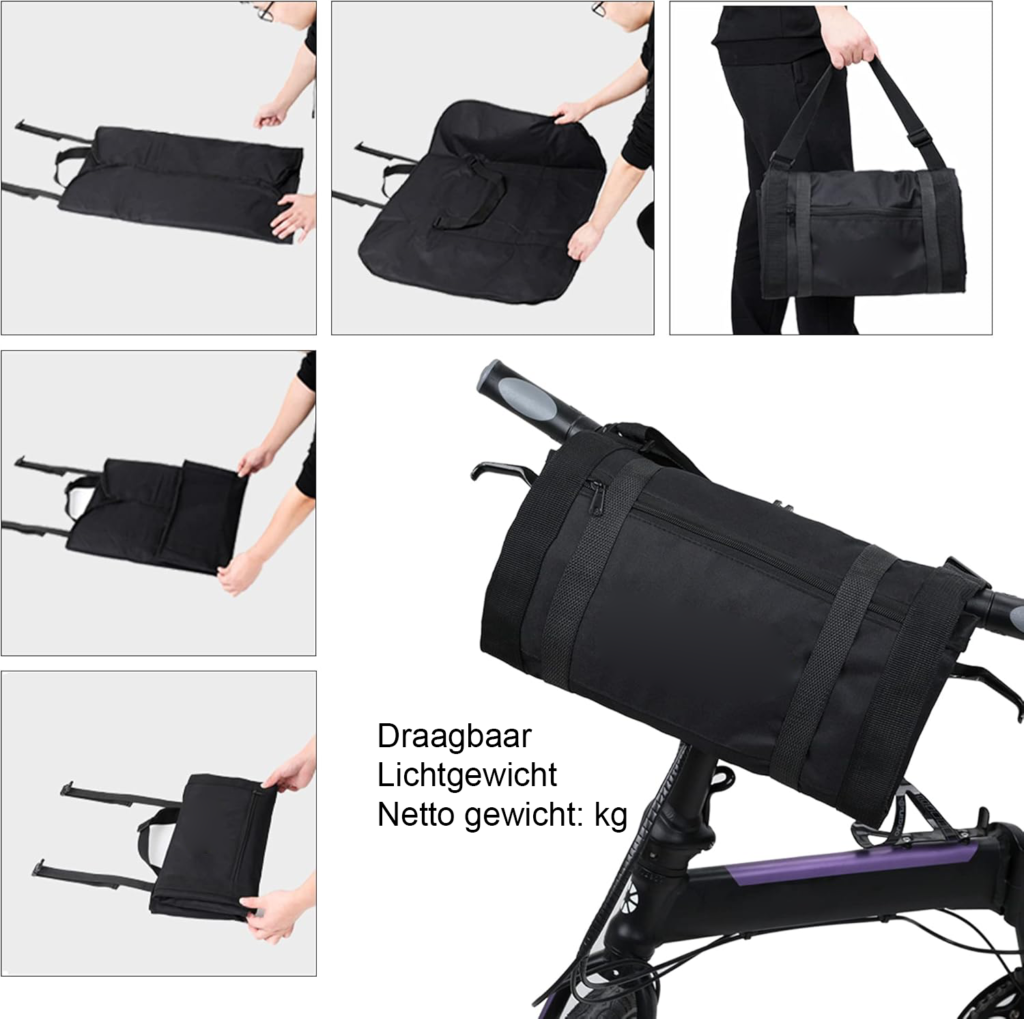 Opvouwbare reistas 20 inch met handvat en draagriem, compacte weekendtas voor reizen met auto, trein en vliegtuig.