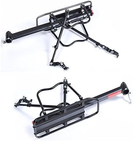 Verstelbare aluminium fiets achterdrager voor zitbuis, lichte luggage drager voor stadsfiets en mountainbike met 10 kg draagvermogen.