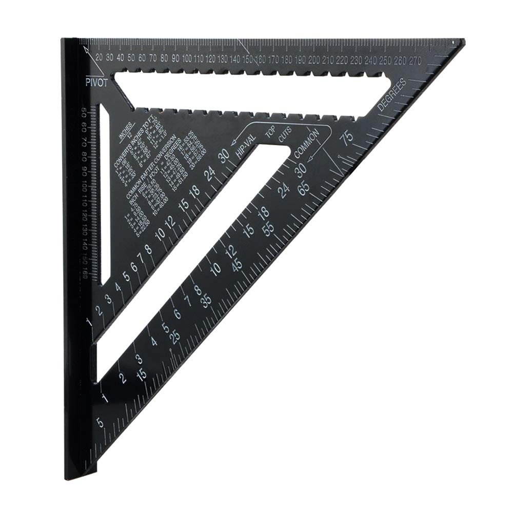 Meetgereedschap set 12 inch aluminium - Winkelhaak tekenhoek houtbewerking - Protractor timmerlieden - Metrisch systeem