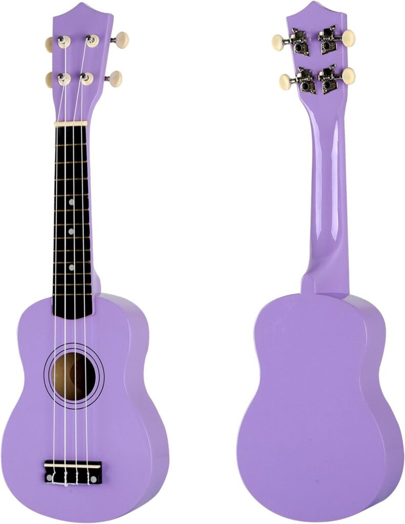 Ukulele starter kit 21 inch soprano paars voor beginners met draagtas clip-on tuner snaren band plectrum accessoires set