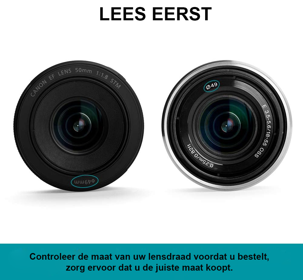 52mm gegradueerde kleuren lensfilter set voor DSLR camera’s met lensfilter hoes en reinigingsdoek voor Canon Nikon Sony Fuji Olympus Pentax