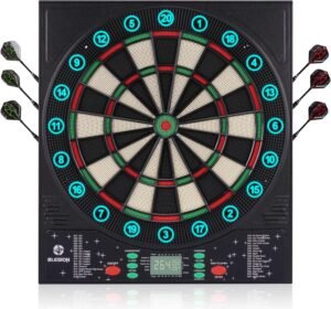 Elektronisch dartbord met dartpijlen – Digitale scoretelling en meerdere spelmodi – Dartspel voor beginners en gevorderden – Eenvoudige wandmontage