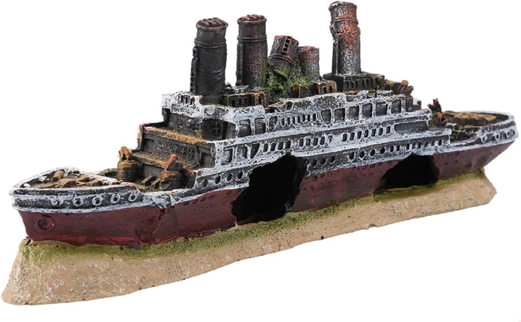 Aquarium decoratie Titanic wrak schip ornament realistische onderwater scheepsdecoratie