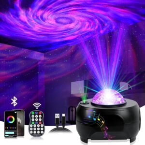 LED projectorlamp sterrenhemel – galaxy projector met lichtprojectie en sfeerlicht – ontspanningslamp met luidspreker – afstandsbediening inclusief