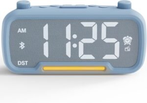 Digitale wekkerradio Bluetooth speaker FM radio – tafelklok slaapkamer en bureau – USB-C opladen dimbaar display batterij backup netstroom