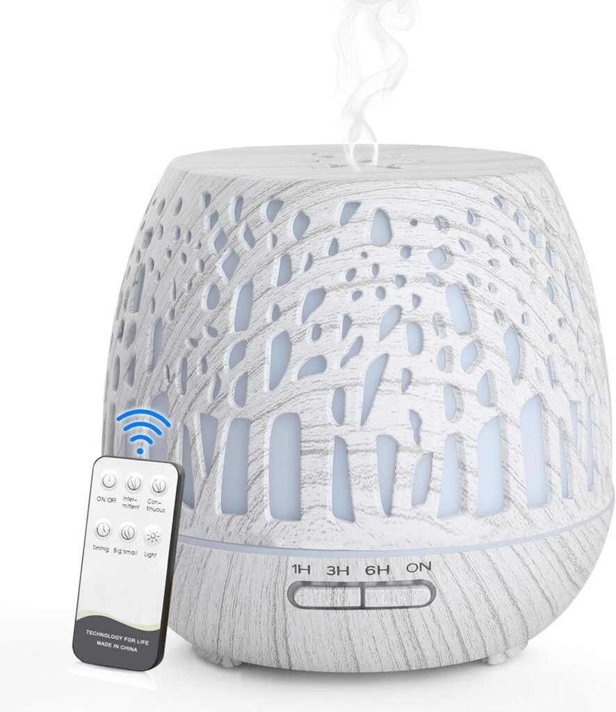 Aromadiffuser met afstandsbediening en etherische oliën voor aromatherapie en ontspanning met uniek design geurverspreider