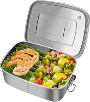 Roestvrijstalen lunchbox 1400ml bento met compartimenten BPA-vrije voedselcontainer voor school en kantoor duurzaam RVS lunchbox
