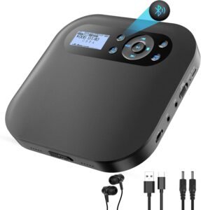 Draagbare CD speler met speakers – Bluetooth desktop muziekspeler – FM radio en afstandsbediening – USB AUX TF kaart ondersteuning