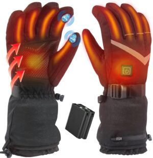 Verwarmde handschoenen oplaadbaar met 7.4V batterij waterdicht met 4 warmtestanden voor skiën wandelen en outdoor gebruik