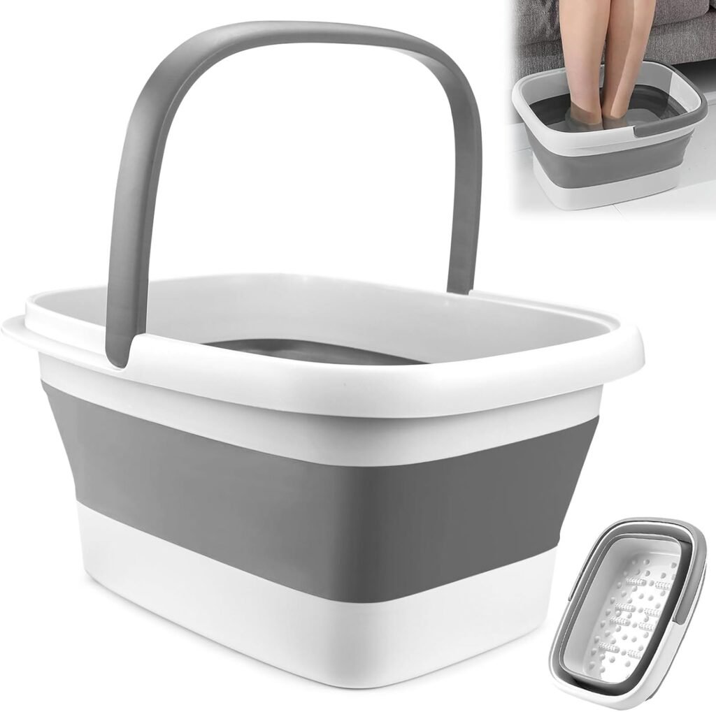 Vouwbaar voetenbad met massage 15 liter opvouwbare voetkom voor voetverzorging en ontspanning compact lichtgewicht voor thuis reizen en camping