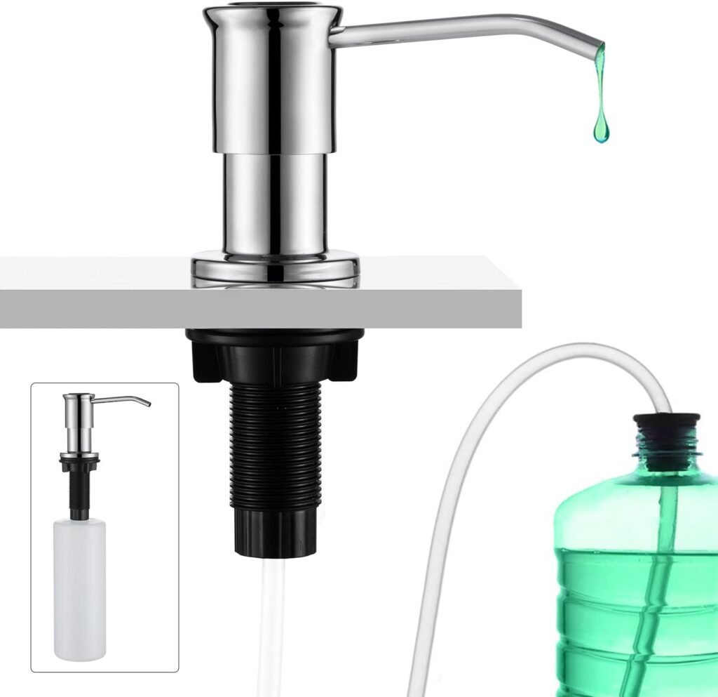 Inbouw zeepdispenser gootsteen 500ml mat zwart met 1m verlengslang bovenaf navulbare keuken zeeppomp vaatwasmiddel dispenser