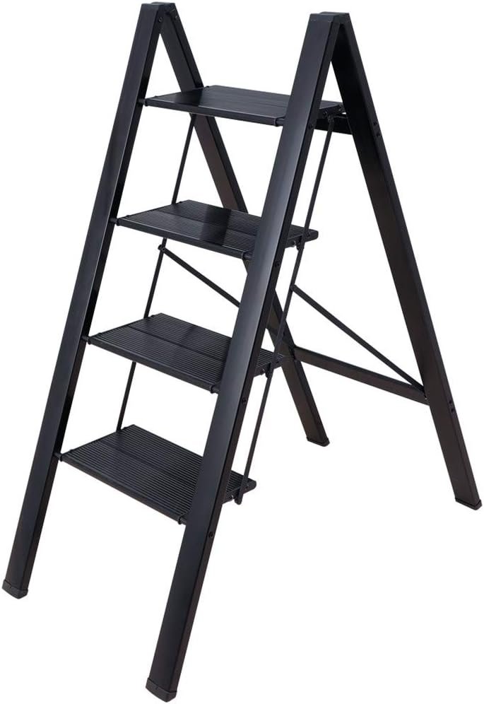 Lichtgewicht opvouwbare huishoudladder trapladder voor binnen en buiten gebruik veilig en compact voor klussen in huis