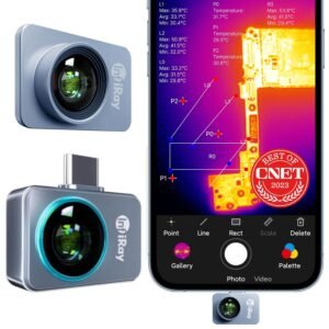 Thermische camera Android Type-C – Infrarood warmtebeeld 256×192 25Hz – Magnetische macro lens PCB detectie 9g metalen behuizing