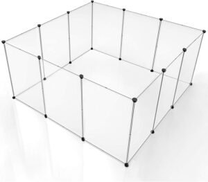 Opvouwbare huisdierenren – Kunststof speelhok voor kleine dieren – 12 panelen dierenren binnen en buiten – 203x101x71 cm, hamster konijn puppy cavia enclosure