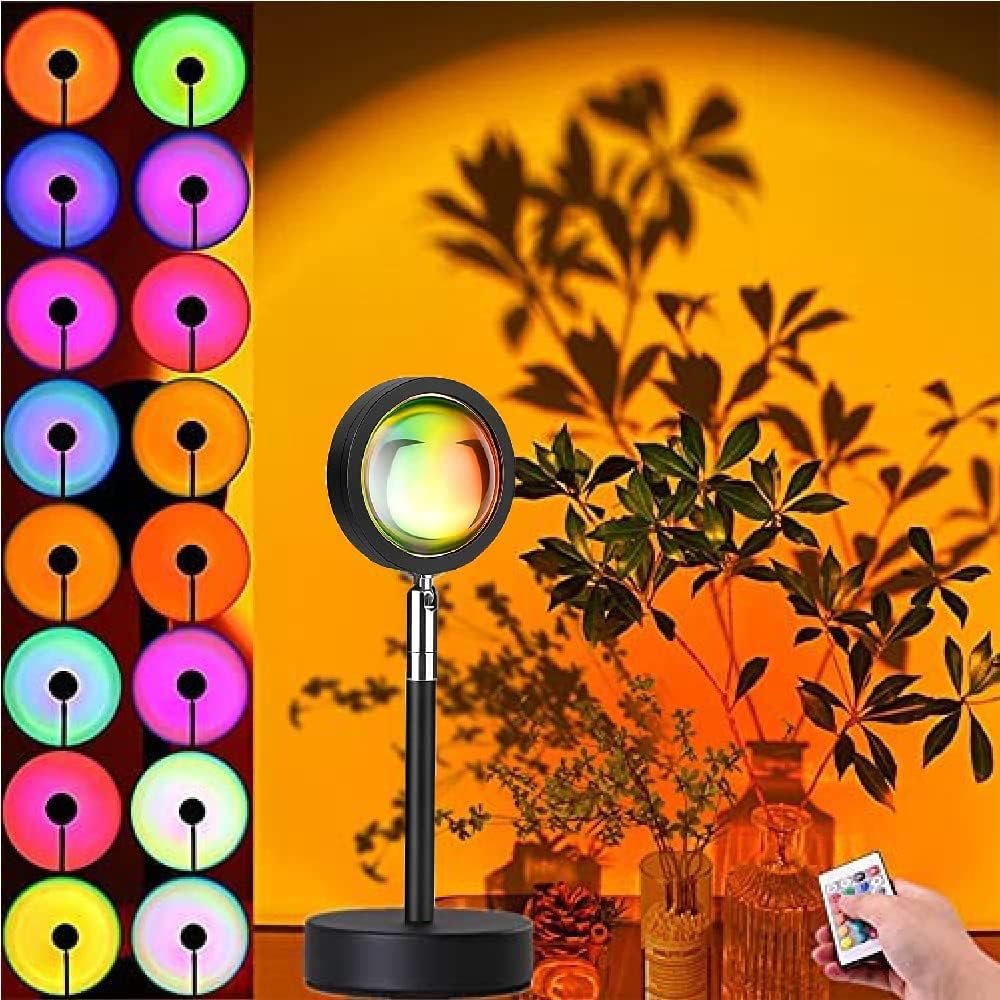 Zonsondergang projectorlamp USB oplaadbare LED sfeerlamp met natuurlijke kleurovergangen voor ontspanning en decoratie thuis