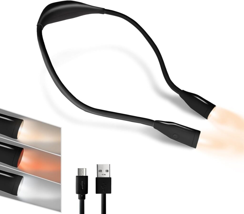 Oplaadbare boekenlamp USB - verstelbaar leeslampje met flexibele arm en instelbare helderheid - draagbare LED leeslamp