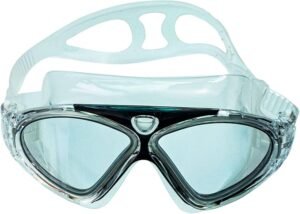 Zwembril anti fog brede lens – Zwembril wide vision 180 graden zicht – Zwembadbril met UV bescherming lekvrij comfort – Big frame design voor helder zicht
