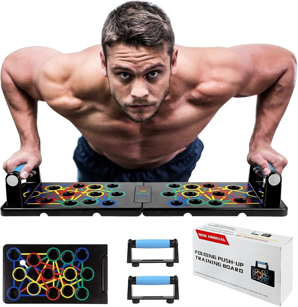 24-in-1 push up board opvouwbaar fitnessbord met handgrepen voor borst schouders rug armen thuis krachttraining