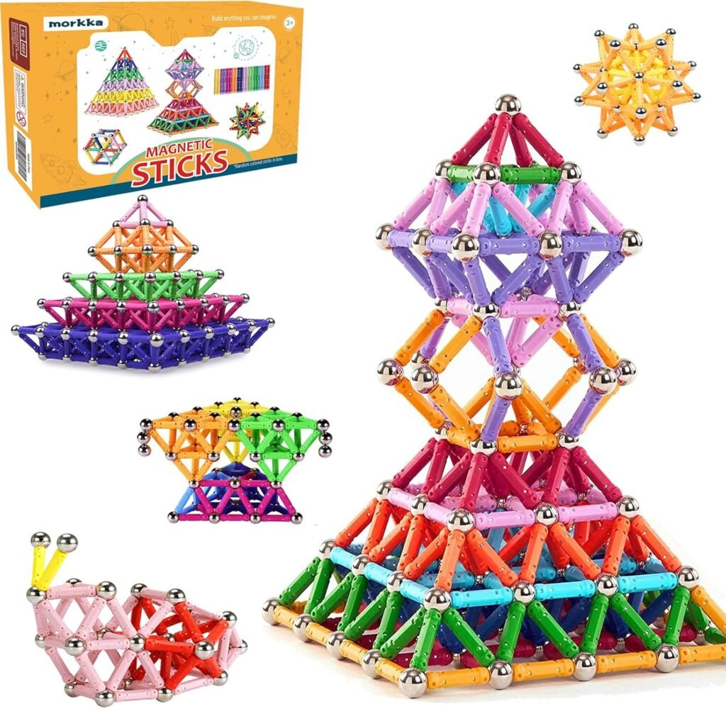 Magnetisch bouwspeelgoed 220-delig - Montessori constructiespeelgoed STEM - Magnetische blokken en staven educatief - Kinderen stapelspel