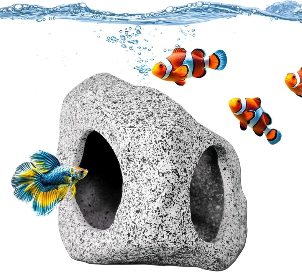 Aquarium schuilplaats keramische steen grot vis decoratie aquascape ornament veilig niet giftig broeden spelen rust