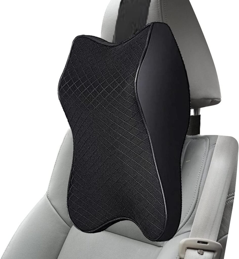 Auto hoofdsteun nekkussen van memory foam met verstelbare ademende en wasbare hoes voor comfortabele nekondersteuning tijdens autoritten