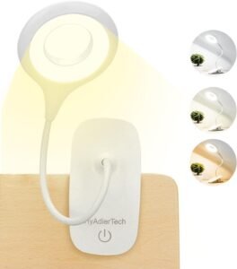 Leeslamp met klem USB – 40 LED boeklamp nachtlezen – 3 lichtkleuren 3 standen – flexibele nek oogbescherming