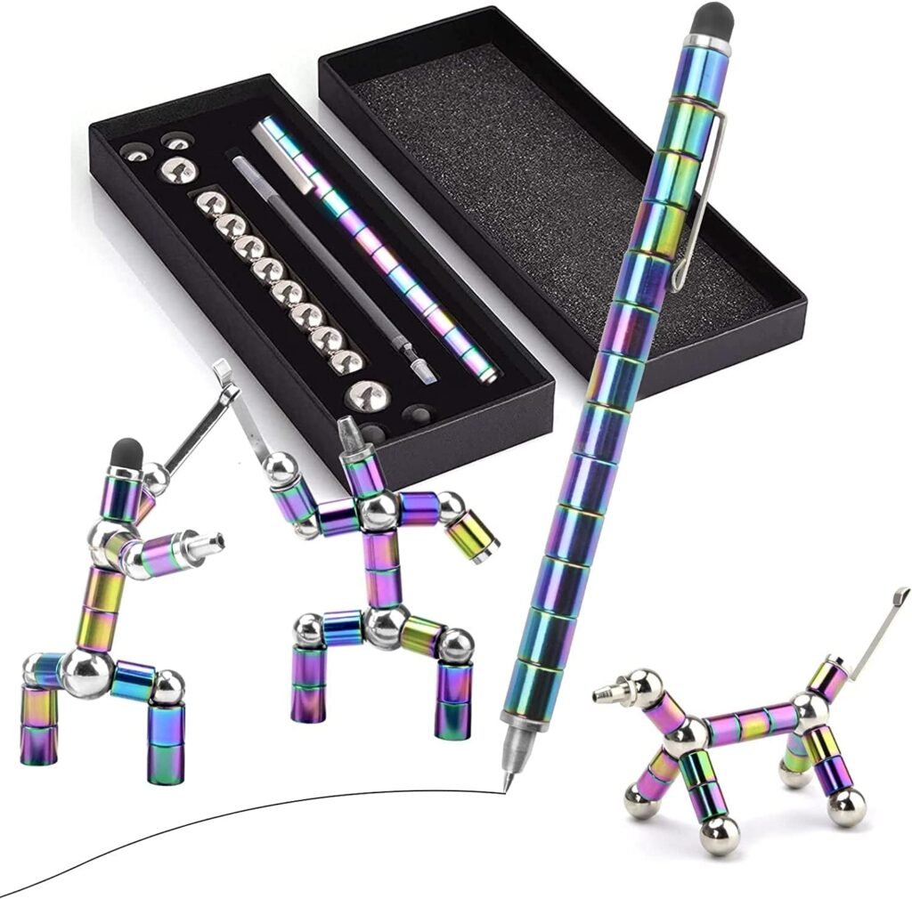 Stressverlagende magnetische stylus pen zwart ergonomisch ontwerp voor ontspanning en inspiratie vrouwen en jongeren webshop product afbeelding
