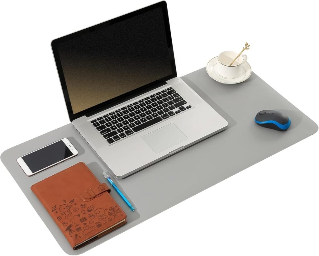 Dubbelzijdige multifunctionele bureau-onderlegger met opbergvakken, waterbestendig en ergonomisch design voor bescherming tegen krassen en duurzaam gebruik