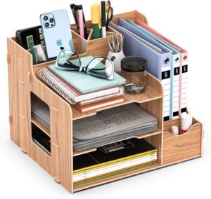 Documentenhouder rek – Bureau organizer A4 documenten en papier – Lade opbergsysteem kantoor tidy – Bureau opbergrek