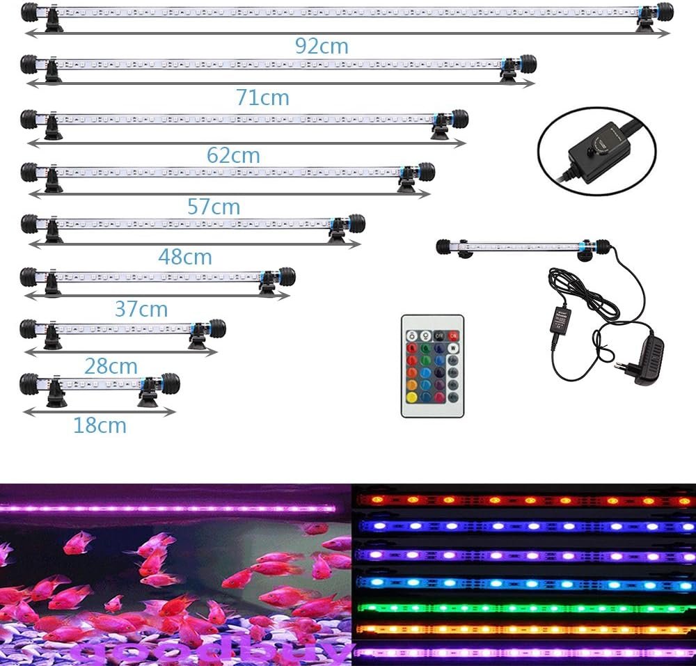 Aquarium LED verlichting RGB met afstandsbediening waterdicht geschikt voor zoet en zoutwater aquariums 18-92 cm verstelbaar