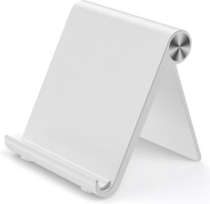 Opvouwbare verstelbare telefoonhouder voor smartphones tot 6 inch ergonomisch design voor handsfree gebruik op bureau en tafelstandaard