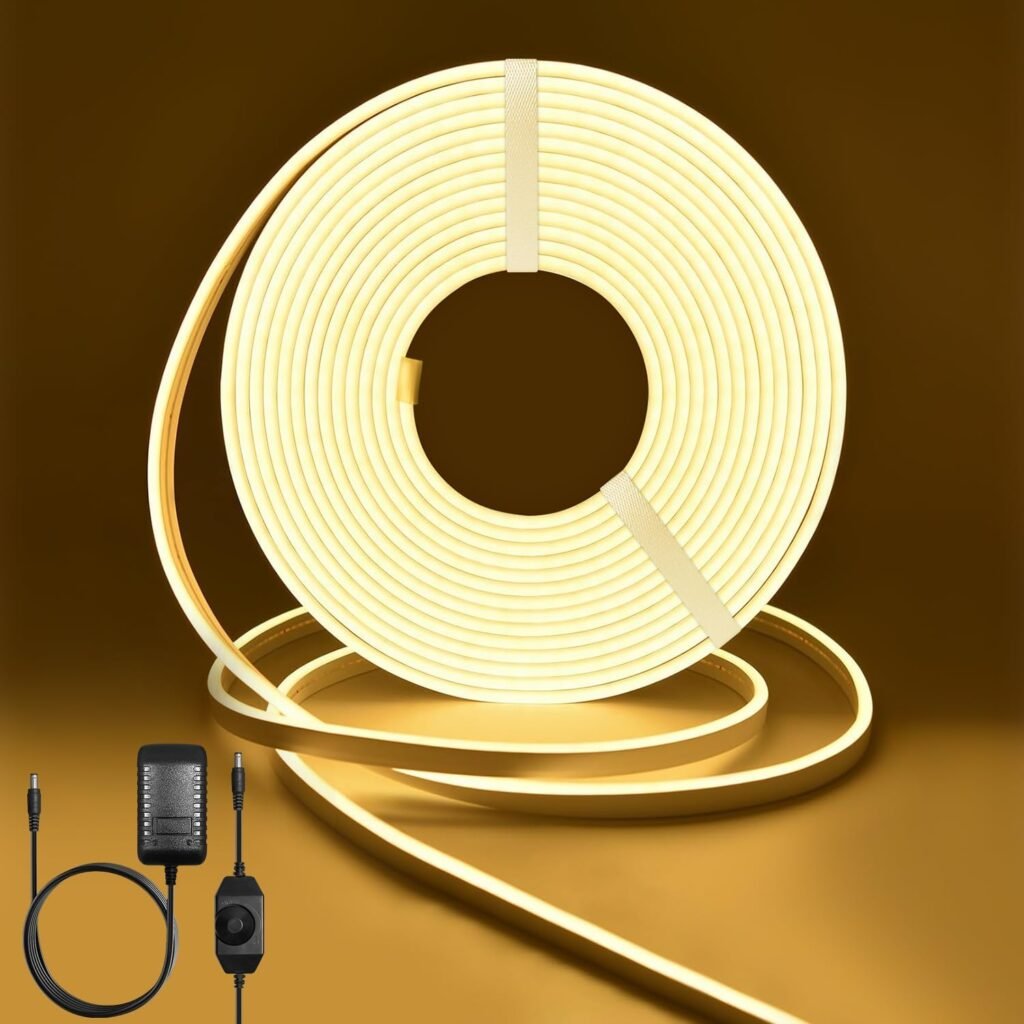 Neon LED strip 5m dimbare flexibele siliconen lichtslang warm wit 12V verlichting voor binnen en buiten decoratie