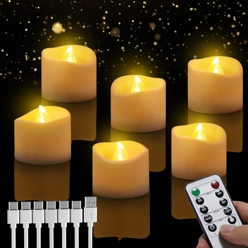 led kaarsen set van 6 oplaadbare theelichtjes met timer en afstandsbediening flikkerend vlam effect elektrische waxinelichtjes decoratie voor feest en kerst
