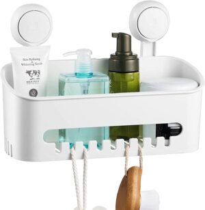Douche plank met zuignap voor badkamer en keuken, waterdicht wandrek voor shampoo en douchegel met 8 kg draagvermogen, afneembaar ontwerp