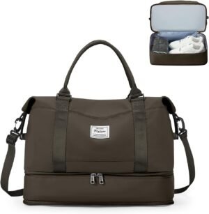 Reistas met schoencompartiment waterdichte duffle bag geschikt voor handbagage Ryanair en EasyJet als sporttas en weekendtas voor reizen en fitness