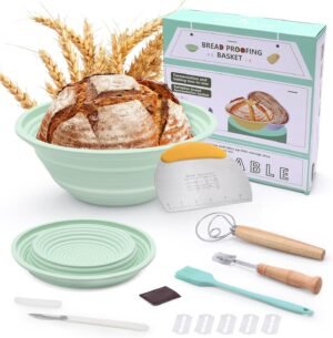 Ronde siliconen broodbakmand 23 cm hittebestendig flexibel bakaccessoire voor brood en gebak tot 230°C
