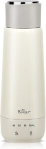 Reiswaterkoker elektrisch 300ml 4 temperaturen – 3-in-1 draagbare mini waterkoker – Dubbelwandig RVS 304 snelle verwarming isolati