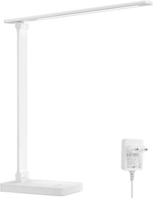 LED bureaulamp wit dimbaar 3 lichtkleuren 5 helderheidsniveaus 655 lumen oogvriendelijke tafellamp daglicht nachtlampje kantoor slaapkamer kinderkamer