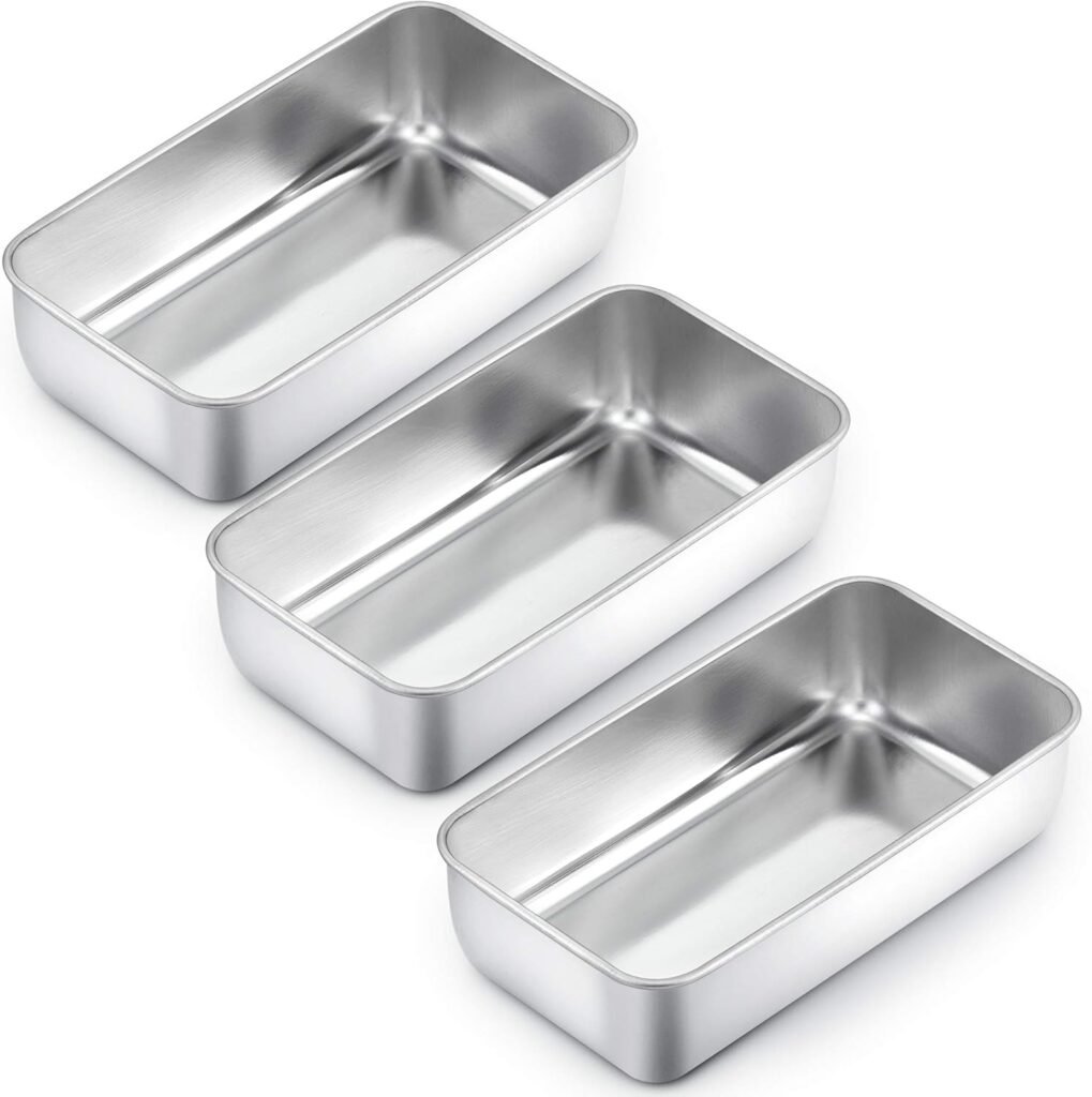 RVS bakvorm set 3 stuks broodvorm cakevorm 23,5x12,7x6 cm vaatwasserbestendig voor ovengebruik brood cake en toast bakken