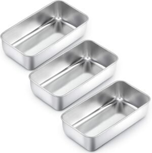 RVS bakvorm set 3 stuks broodvorm cakevorm 23,5x12,7x6 cm vaatwasserbestendig voor ovengebruik brood cake en toast bakken