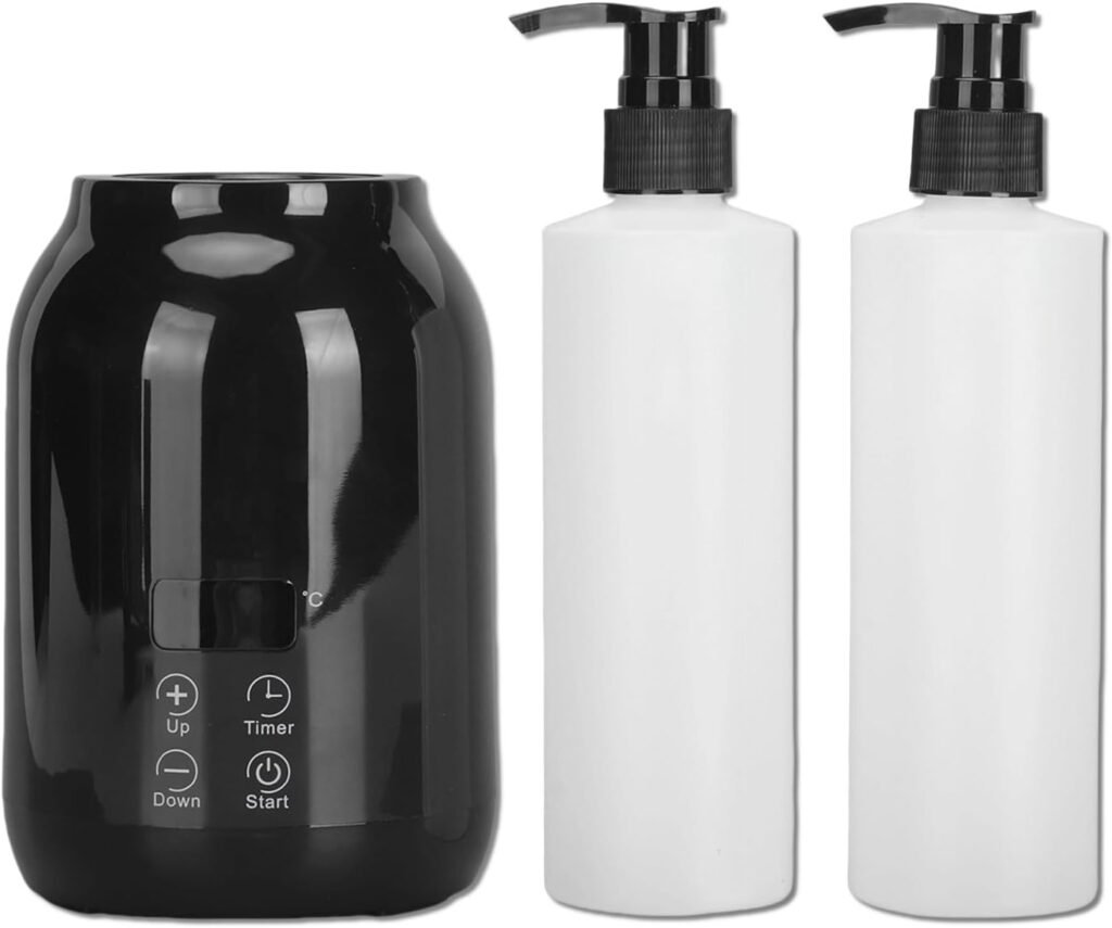 Draagbare flessenwarmer voor massageolie met LED-scherm en temperatuurregeling voor etherische olie, gelcrème en lotion voor thuis en professioneel gebruik