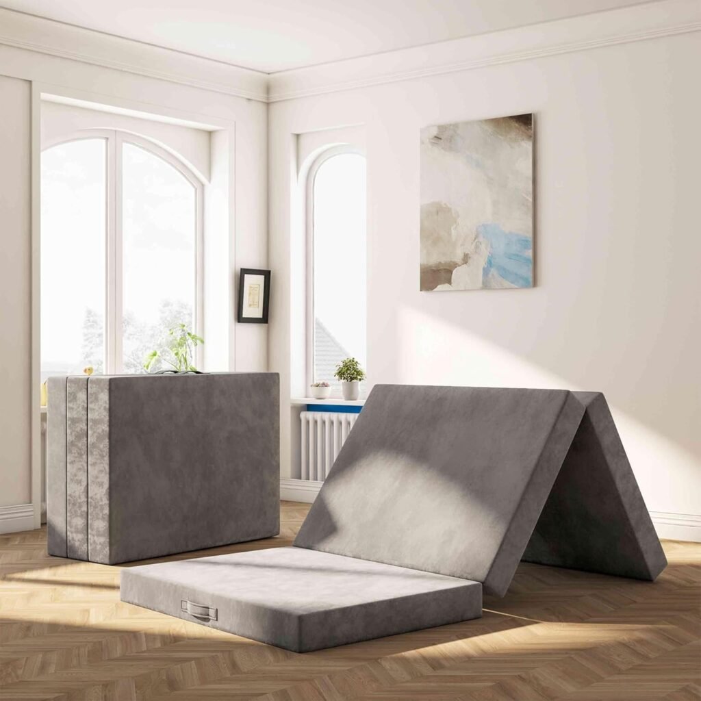 Opvouwbaar logeerbed matras 140x195x10 cm vouwmatras met afneembare wasbare hoes draagbaar voor camping reizen en logeerkamer vloergebruik medium hardheid