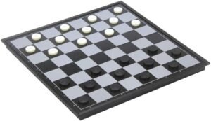 3-in-1 Schaakspel Set – Schaken Dammen & Backgammon – Magnetisch Opvouwbaar Bord Educatief Speelgoed – 25×25 cm