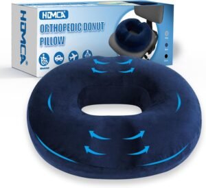 Zitkussen hemorroiden memory foam – Donut kussen coccyx ergonomisch – Rolstoel auto bureaustoel – 45 x 40 x 9 cm