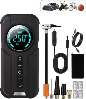 Elektrische fietspomp 7200mAh oplaadbare luchtpomp 180 PSI draagbare compressor fiets auto motor basketbal digitale drukmeter
