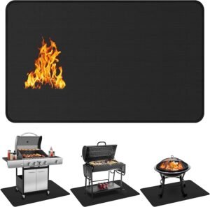 XXL Reusable Decking Fire Mat – Vuurvaste Mat – Beschermende Cinder Mat voor Terras en Deck – 152×101 cm – Vierkante Beschermmat voor Buiten