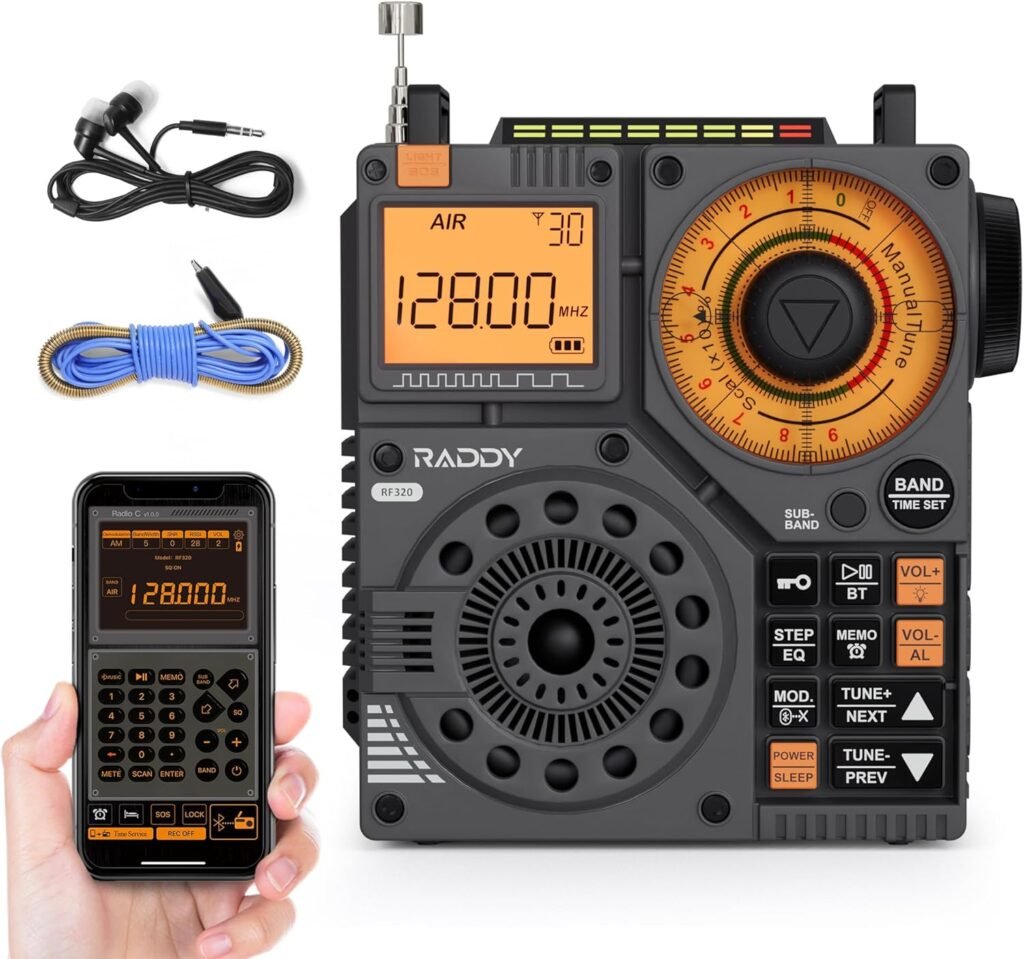 draagbare radio fm am vhf sw air bluetooth tf card oplaadbaar zaklamp sos noodradio portable avontuur noodsituaties